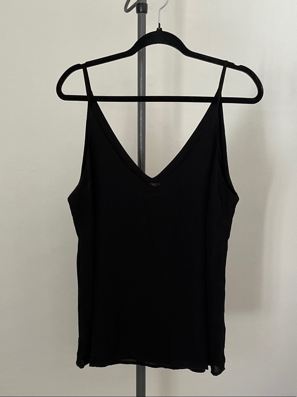 Everyday Black V-Neck Satin Camisole